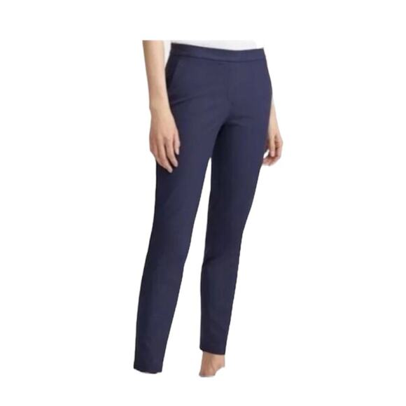 Theory Women’s Dark Blue Thaniel Kennett Stretchy Nylon Cropped Pull On Pant 10 - Picture 1 of 9